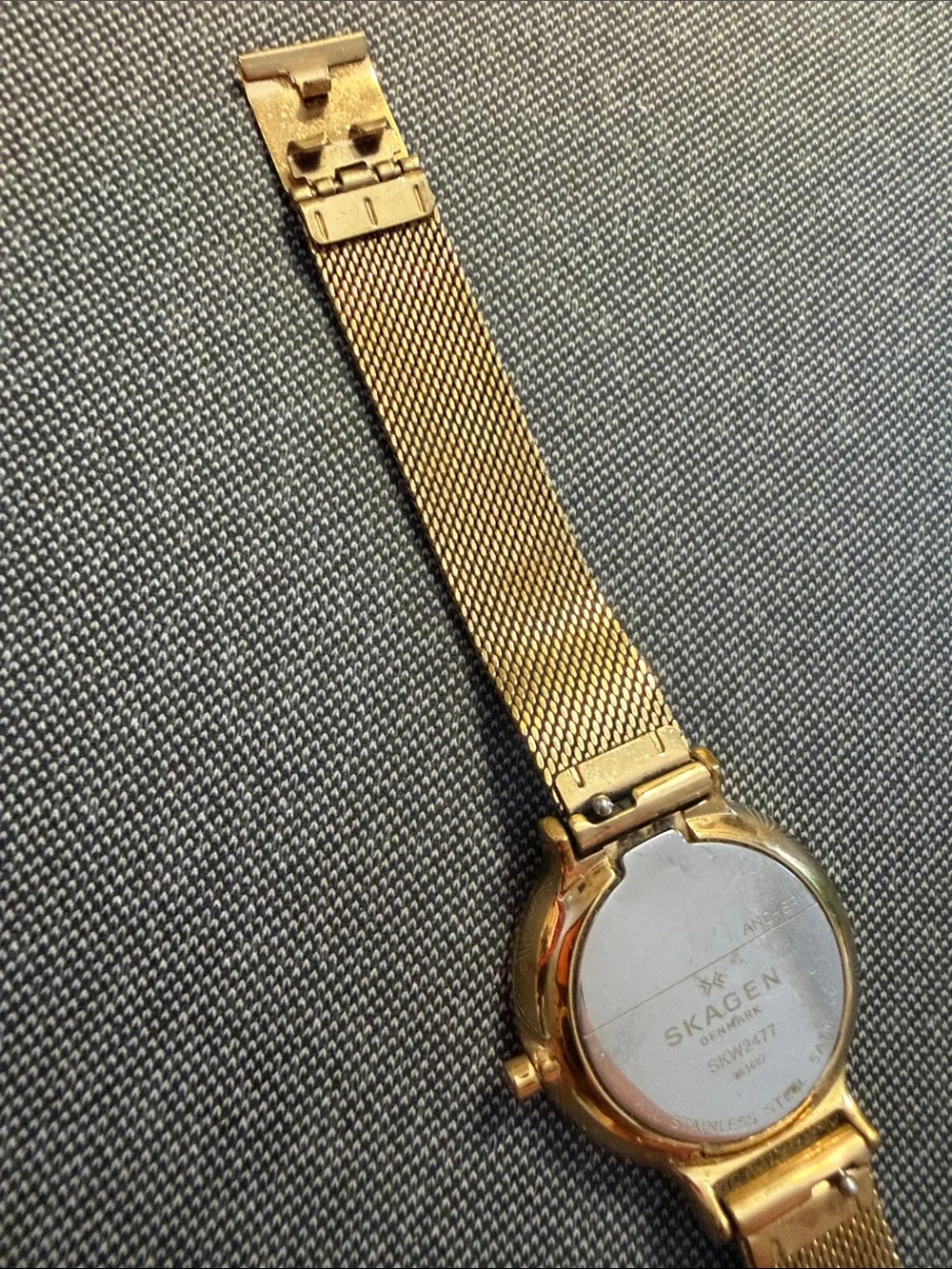 Skagen Gold-Tone Mesh Bracelet Women's Watch with White Dial